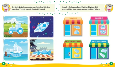 Książeczka z naklejkami zadania dla dzieci 4+ Kociak Bystrzak edukacyjna