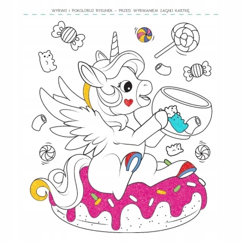 Kucyki i jednorożce. Brokatowa kolorowanka Anna Podgórska książka dzieci