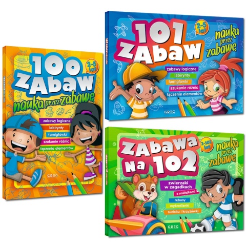 Łamigłówki dla dzieci Zadania Labirynty Pakiet 3szt Książeczka Edukacyjna