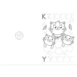 Literki nauka pisania po śladzie kolorowanka Edukacyjna Malowanka Aksjomat