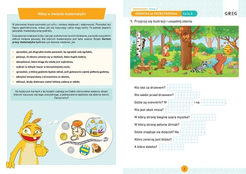 Matematyka klasa 2 szkoły podstawowej karty pracy ćwiczenia Zadania GREG