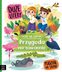 Nauka czytania sylabami duże litery Afryka Hania i Tosia pierwsza czytanka