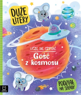 Nauka czytania sylabami duże litery Gość z kosmosu książka