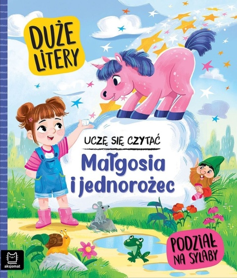 Nauka czytania sylabami duże litery Jednorożec Pinkuś książka