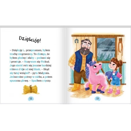 Nauka czytania sylabami duże litery Jednorożec Pinkuś książka