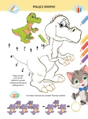 Nauka z kotem Maćkiem Dinozaury Książeczka edukacyjna kolorowanka naklejki