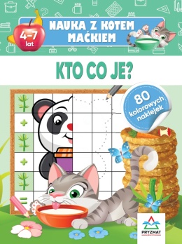 Nauka z kotem Maćkiem Kto co je książeczka edukacyjna 4+ naklejki