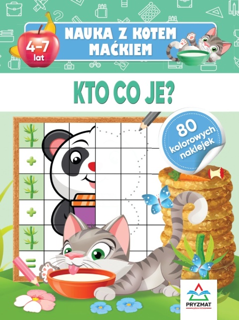 Nauka z kotem Maćkiem Kto co je książeczka edukacyjna 4+ naklejki