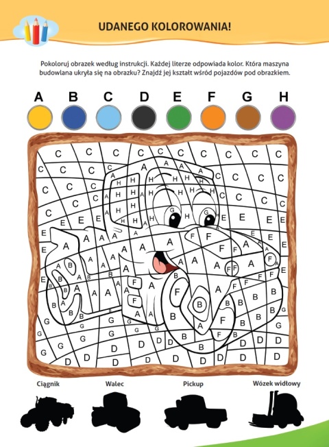 Nauka z kotem Maćkiem Pojazdy Książeczka z naklejkami Kolorowanka zadania