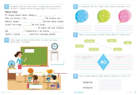 Ortografia dla dzieci klasa 1 książka edukacyjna ćwiczenia pisownia