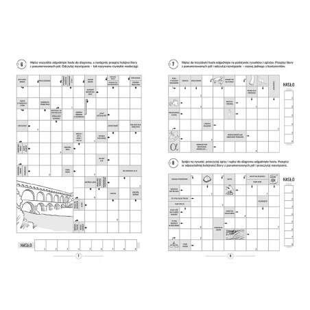 Pakiet książeczek łamigłówki krzyżówki dla dzieci zadania 8-12 lat 3 szt