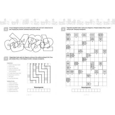 Pakiet książeczek łamigłówki krzyżówki dla dzieci zadania 8-12 lat 3 szt