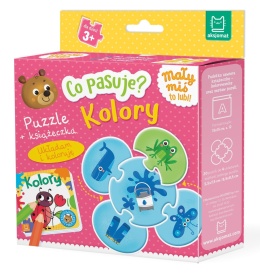 Puzzle edukacyjne + książeczka dla dzieci Co pasuje Kolory Aksjomat 3+