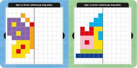Symetryczne malowanki książeczka edukacyjna dla dzieci 4-6 lat kolorowanka