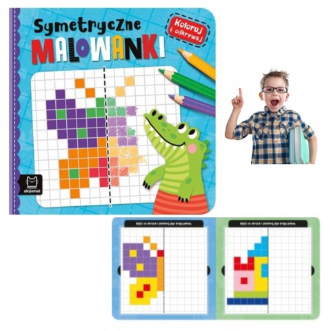 Symetryczne malowanki książeczka edukacyjna dla dzieci 4-6 lat kolorowanka
