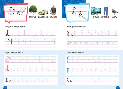 Szlaczki i literki - zeszyt edukacyjny nauka pisania liter dzieci GREG + Zestaw