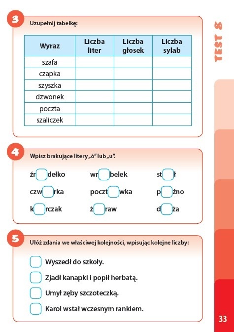 Testy przykładowe sprawdzające klasa 1 język polski matematyka edukacja