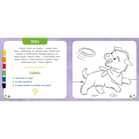 Ulubione zwierzaki Aksjomat kolorowanka z kredką segmentową 4-6 lat