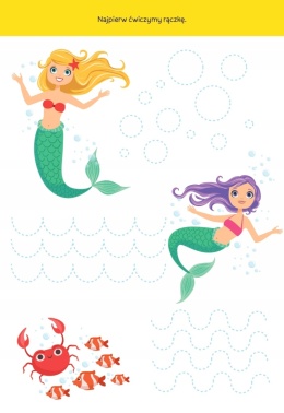 Cyferki z syrenkami dla dzieci książeczka edukacyjna z naklejkami