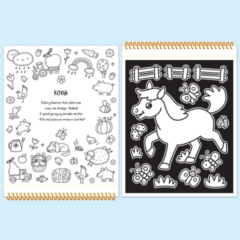 Dotykaj i koloruj Na wsi welurkowa kolorowanka książka dla dzieci 4+