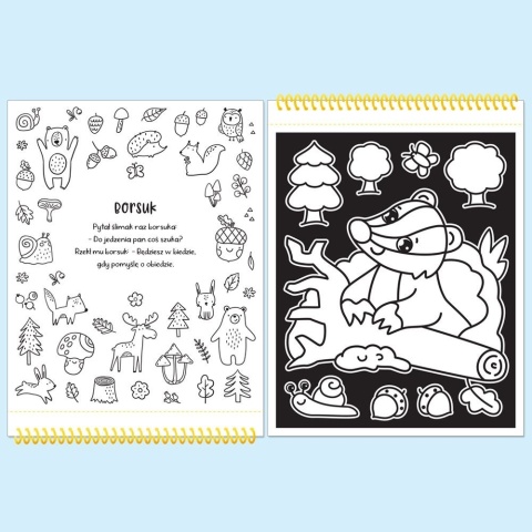 Dotykaj i koloruj W lesie welurkowa kolorowanka książka dla dzieci 4+
