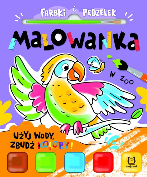 Farbki i pędzelek W zoo malowanka wodna książka dla dzieci do zabawy