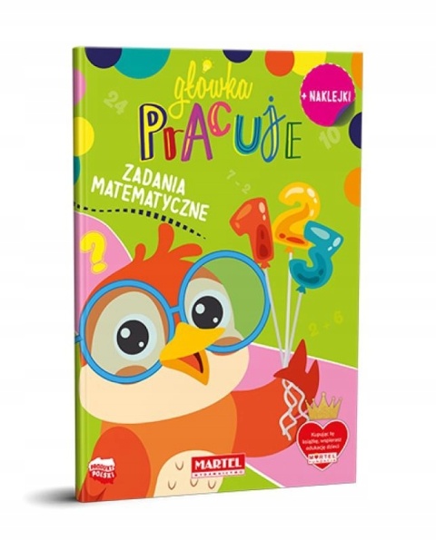 Główka pracuje zadania matematyczne liczenie naklejki Martel