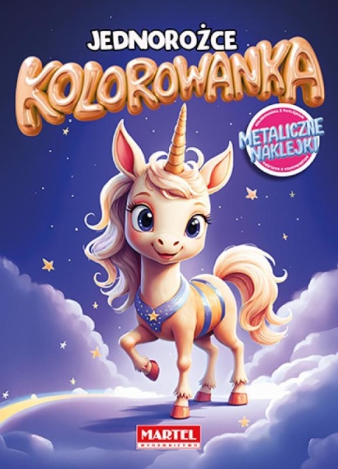 Jednorożce kolorowanka dla dzieci książka z metalicznymi naklejkami 16