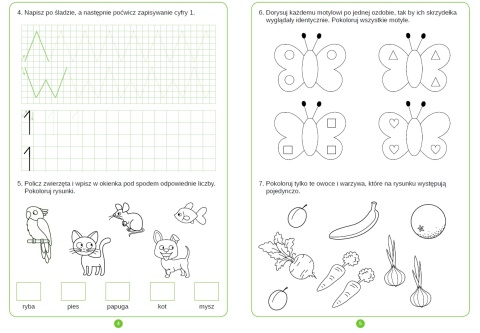 Kaligrafia cyferki dla dzieci książeczka edukacyjna z naklejkami