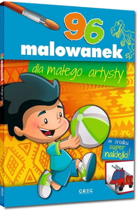 Kolorowanka dla chłopców 96 malowanek naklejki auta wzory Wydawnictwo GREG