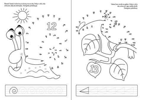 Kolorowanka łamigłówki połącz punkty dla dzieci książka A4 32 strony