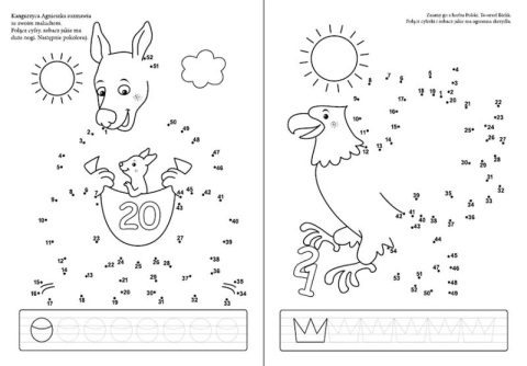 Kolorowanka łamigłówki połącz punkty dla dzieci książka A4 32 strony