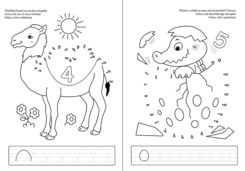 Kolorowanka łamigłówki połącz punkty dla dzieci książka A4 32 strony