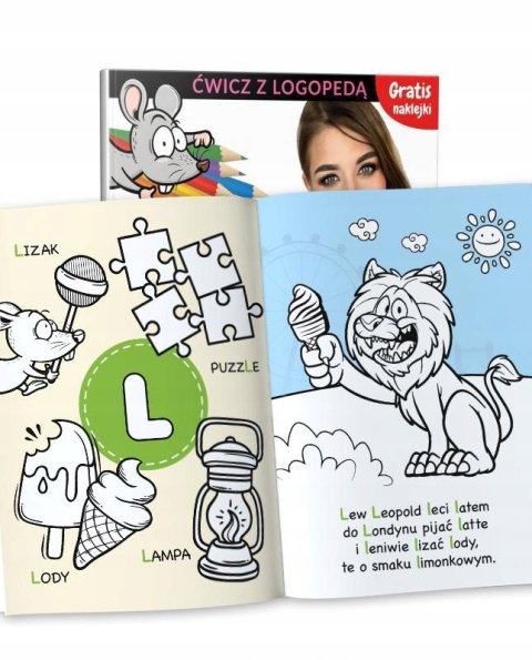 Kolorowanka logopedyczna ćwiczenia wymowy Głoski F W Martel 16s