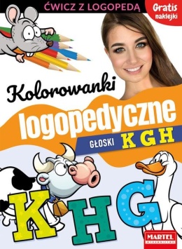 Kolorowanka logopedyczna ćwiczenia wymowy Głoski K G H Martel 16s