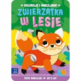 Kolorowanka wyklejanka z naklejkami zwierzęta leśne dla dzieci 3+