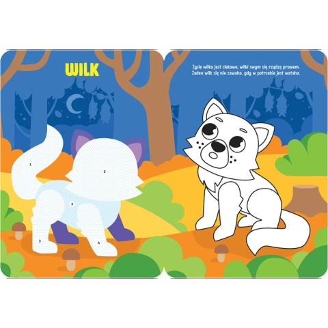 Kolorowanka wyklejanka z naklejkami zwierzęta leśne dla dzieci 3+