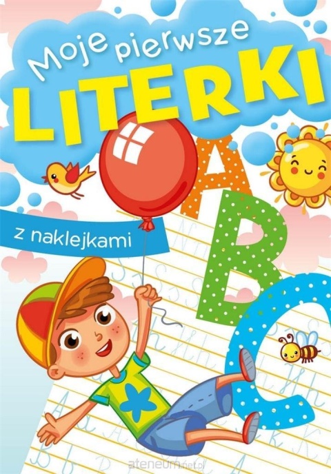 Nauka literek dla dzieci książeczka z naklejkami do pisania po śladzie