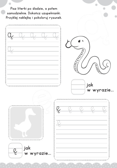 Nauka literek dla dzieci książeczka z naklejkami do pisania po śladzie