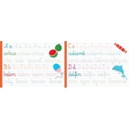 Nauka pisania kaligrafia ćwiczenia litery wyrazy Aksjomat miękka