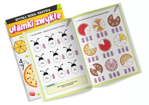 Nauka ułamków ułamki zwykłe naklejki Spytaj Misia Krzysia Martel 16s