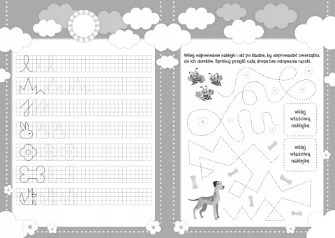 Szlaczki to proste dla dzieci książeczka edukacyjna z naklejkami