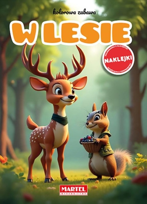 W lesie kolorowanka dla dzieci książka edukacyjna z naklejkami 16 str