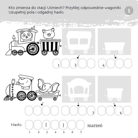 Zgadywanie doklejanie krzyżówki dla dzieci książeczka edukacyjna