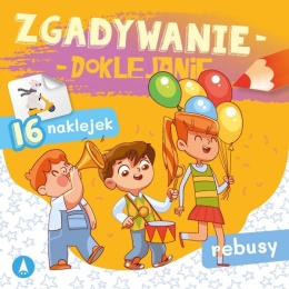 Zgadywanie doklejanie rebusy dla dzieci książeczka edukacyjna