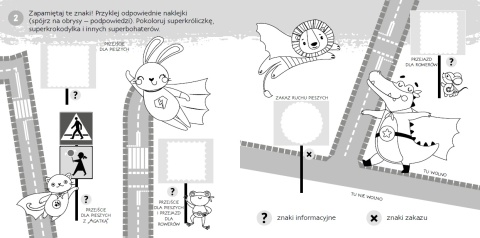 Zgadywanie doklejanie znaki drogowe dla dzieci książeczka edukacyjna