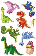 Kolorowanka z tatuażami Małe dinozaury 16 tatuaży dla dzieci 3+