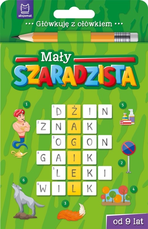 Mały szaradzista od 9 lat książeczka z ołówkiem krzyżówki łamigłówki