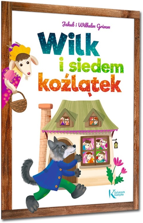 Wilk i siedem koźlątek baśń dla dzieci kolorowa książka duża czcionka Greg