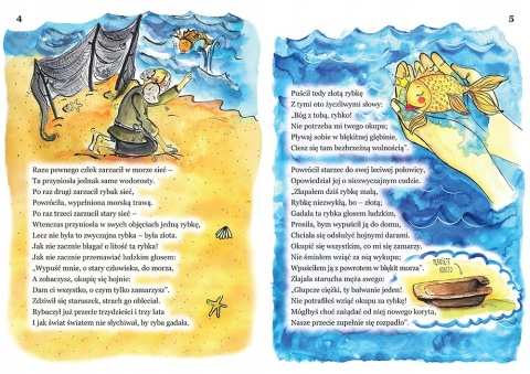 Bajka o rybaku i rybce - ilustrowana baśń, książka dla dzieci 16 stron GREG
